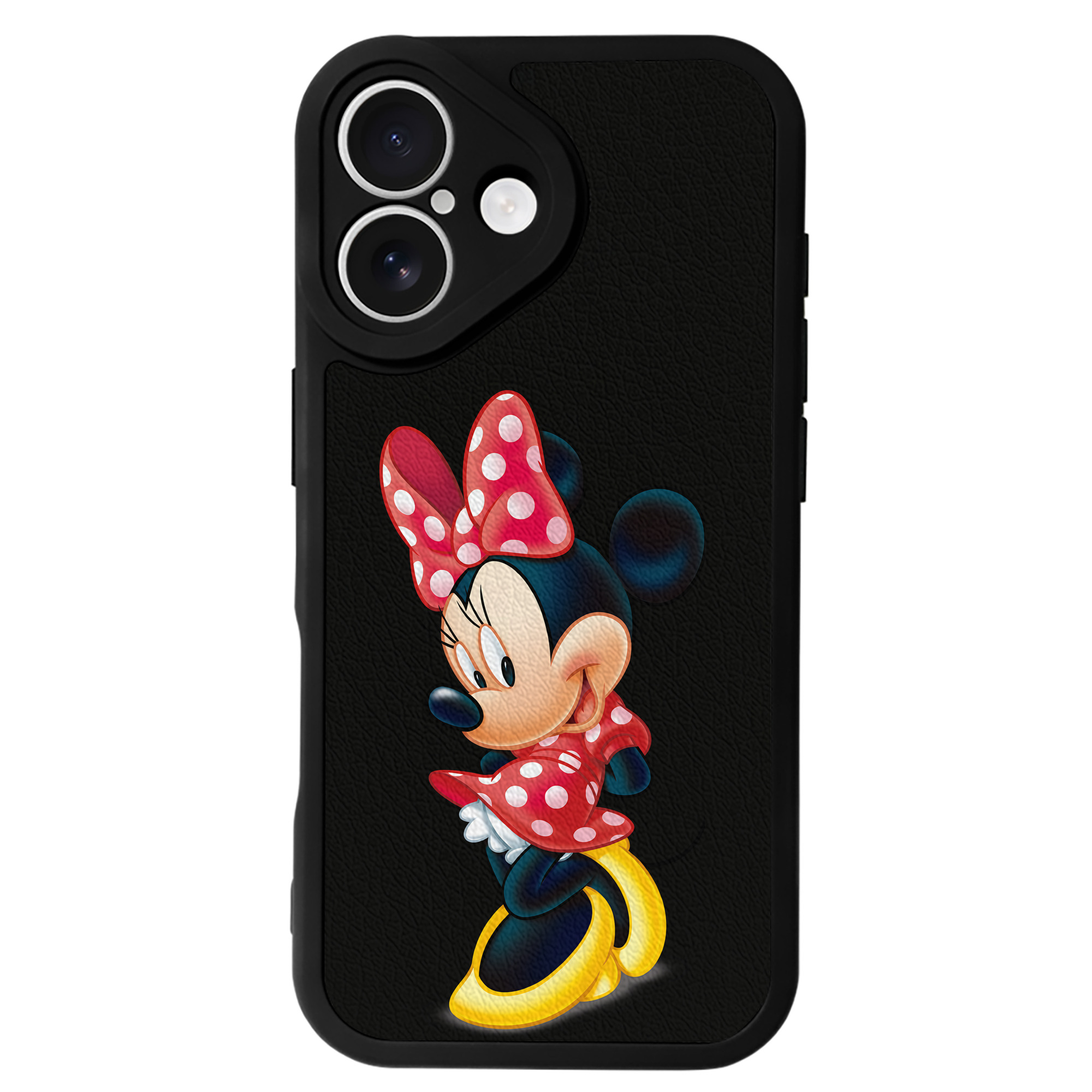 （画像用） ミッキーマウス Mickey Mouse 【iPhone 16シリーズ対応】シリコンスマホケース（レザー調） 材質：シリコン